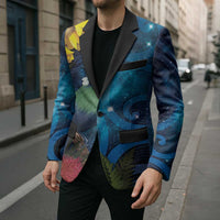 Tui Bird New Zealand Starry Sky Blazer Maori Koru