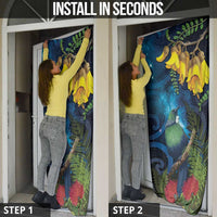 Tui Bird New Zealand Starry Sky Door Cover Maori Koru