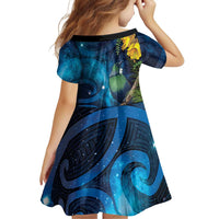 Tui Bird New Zealand Starry Sky Family Matching Puletasi and Hawaiian Shirt Maori Koru LT7 - Polynesian Pride