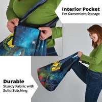 Tui Bird New Zealand Starry Sky Grocery Bag Maori Koru