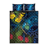 Tui Bird New Zealand Starry Sky Quilt Bed Set Maori Koru