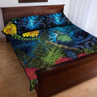Tui Bird New Zealand Starry Sky Quilt Bed Set Maori Koru