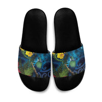 Tui Bird New Zealand Starry Sky Slide Sandals Maori Koru