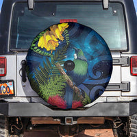 Tui Bird New Zealand Starry Sky Spare Tire Cover Maori Koru