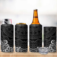 Hawaii 4 in 1 Can Cooler Tumbler Plumeria Black Curves