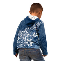 Polynesia Kid Hoodie Plumeria Blue Curves LT7 - Polynesian Pride