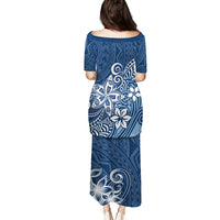 Polynesia Puletasi Plumeria Blue Curves LT7 - Polynesian Pride