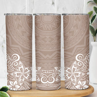 Hawaii Skinny Tumbler Plumeria Beige Curves