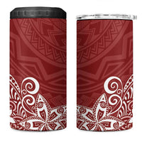 Hawaii 4 in 1 Can Cooler Tumbler Plumeria Red Curves