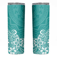 Hawaii Skinny Tumbler Plumeria Teal Curves