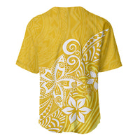 Polynesia Baseball Jersey Plumeria Yellow Curves LT7 - Polynesian Pride