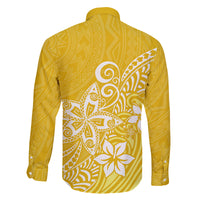 Hawaii Family Matching Outfits Polynesia Summer Maxi Dress And Shirt Family Set Clothes Plumeria Yellow Curves LT7