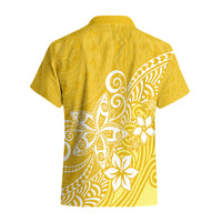 Polynesia Hawaiian Shirt Plumeria Yellow Curves LT7 - Polynesian Pride