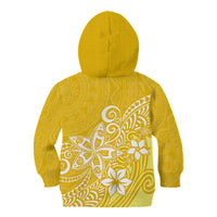 Polynesia Kid Hoodie Plumeria Yellow Curves LT7 - Polynesian Pride