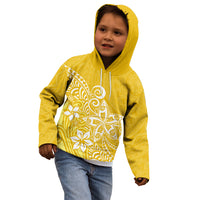 Polynesia Kid Hoodie Plumeria Yellow Curves LT7 - Polynesian Pride