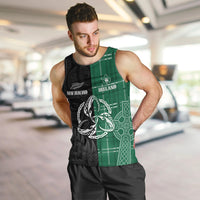Personalised New Zealand Mix Ireland Rugby Men Tank Top Celtic Knot Mix Silver Ferns LT7 - Polynesian Pride