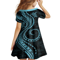 Hawaii Family Matching Outfits - Polynesian Pride Summer Maxi Dress and Shirt Turtle Hibiscus Luxury Style Aquamarine LT7 - Polynesian Pride