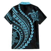 Hawaii Family Matching Outfits - Polynesian Pride Summer Maxi Dress and Shirt Turtle Hibiscus Luxury Style Aquamarine LT7 - Polynesian Pride