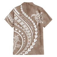 Hawaii Family Matching Outfits Polynesian Pride Summer Maxi Dress And Shirt Family Set Clothes Turtle Hibiscus Luxury Style - Beige LT7