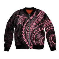 Polynesian Pride Bomber Jacket Turtle Hibiscus Luxury Style - Carnation Pink LT7 Unisex Carnation Pink - Polynesian Pride