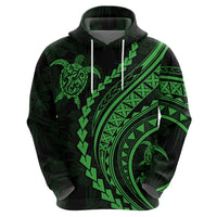 Polynesian Pride Hoodie Turtle Hibiscus Luxury Style - Green LT7 - Polynesian Pride
