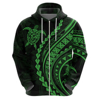 Polynesian Pride Hoodie Turtle Hibiscus Luxury Style - Green LT7 - Polynesian Pride