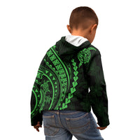 Polynesian Pride Kid Hoodie Turtle Hibiscus Luxury Style - Green LT7 - Polynesian Pride