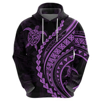 Polynesian Pride Hoodie Turtle Hibiscus Luxury Style - Lilac LT7 - Polynesian Pride