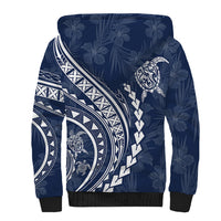 Polynesian Pride Sherpa Hoodie Turtle Hibiscus Luxury Style - Navy LT7 - Polynesian Pride