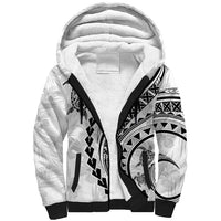 Polynesian Pride Sherpa Hoodie Turtle Hibiscus Luxury Style - White LT7 Unisex White - Polynesian Pride