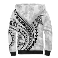 Polynesian Pride Sherpa Hoodie Turtle Hibiscus Luxury Style - White LT7 - Polynesian Pride