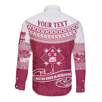 Personalised Fiji Adi Cakobau School Long Sleeve Button Shirt ACS Old Girls Lotus Mix Masi LT7 - Polynesian Pride