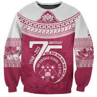 Personalised Fiji Adi Cakobau School Sweatshirt ACS Old Girls Lotus Mix Masi LT7 Unisex Crimson - Polynesian Pride