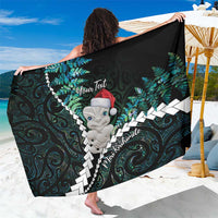 New Zealand Personalised Sarong Meri Kirihimete Kowhaiwhai Mix Paua Shell - Emerald LT7 One Size 44 x 66 inches Green - Polynesian Pride