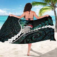 New Zealand Personalised Sarong Meri Kirihimete Kowhaiwhai Mix Paua Shell - Emerald LT7 - Polynesian Pride
