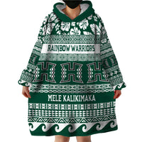 Hawaii Rainbow Warriors Christmas Wearable Blanket Hoodie Kakau Motifs LT7 - Polynesian Pride