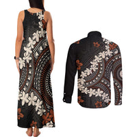 Bula Fiji Women's Day Couples Matching Tank Maxi Dress and Long Sleeve Button Shirt Classic Masi Tapa