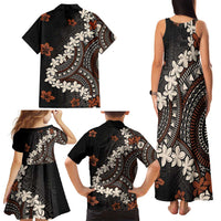 Bula Fiji Women's Day Family Matching Tank Maxi Dress and Hawaiian Shirt Classic Masi Tapa