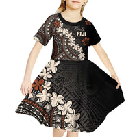 Bula Fiji Women's Day Kid Short Sleeve Dress Classic Masi Tapa