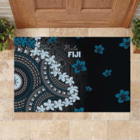 Bula Fiji Women's Day Rubber Doormat Indigo Masi Tapa