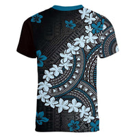 Bula Fiji Women's Day Women V-Neck T-Shirt Indigo Masi Tapa