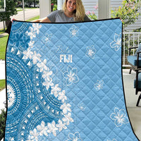 Bula Fiji Women's Day Quilt Turquoise Masi Tapa LT7