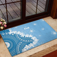 Bula Fiji Women's Day Rubber Doormat Turquoise Masi Tapa LT7