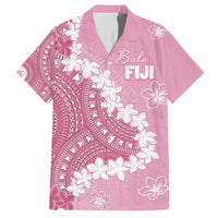 Bula Fiji Women's Day Hawaiian Shirt Pink Masi Tapa