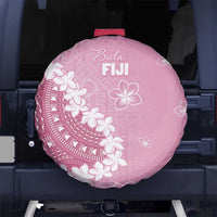 Bula Fiji Women's Day Spare Tire Cover Pink Masi Tapa