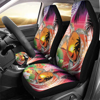 Polynesian Dreamy Turtle Car Seat Cover Sunset Scenery