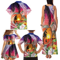Polynesian Dreamy Turtle Family Matching Tank Maxi Dress and Hawaiian Shirt Sunset Scenery LT7 - Polynesian Pride