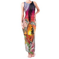 Polynesian Dreamy Turtle Family Matching Tank Maxi Dress and Hawaiian Shirt Sunset Scenery LT7 Mom's Dress Art - Polynesian Pride
