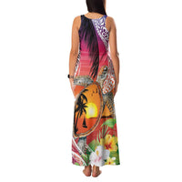 Polynesian Dreamy Turtle Family Matching Tank Maxi Dress and Hawaiian Shirt Sunset Scenery LT7 - Polynesian Pride
