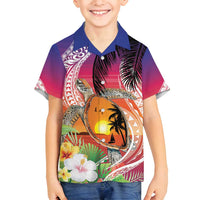Polynesian Dreamy Turtle Family Matching Tank Maxi Dress and Hawaiian Shirt Sunset Scenery LT7 Son's Shirt Art - Polynesian Pride